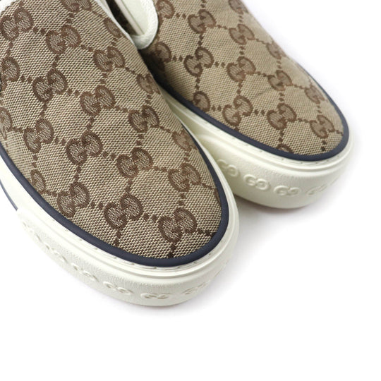 GUCCI Slip-on Main: GG canvas Brown Tennis 1977 Women 35 Used Authentic