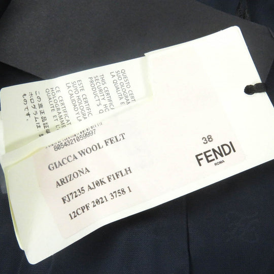 FENDI Jacket FJ7235 Main: 100% wool, Part: Sheepskin, Lining: 100% rayon Navy mens 38 Used Authentic