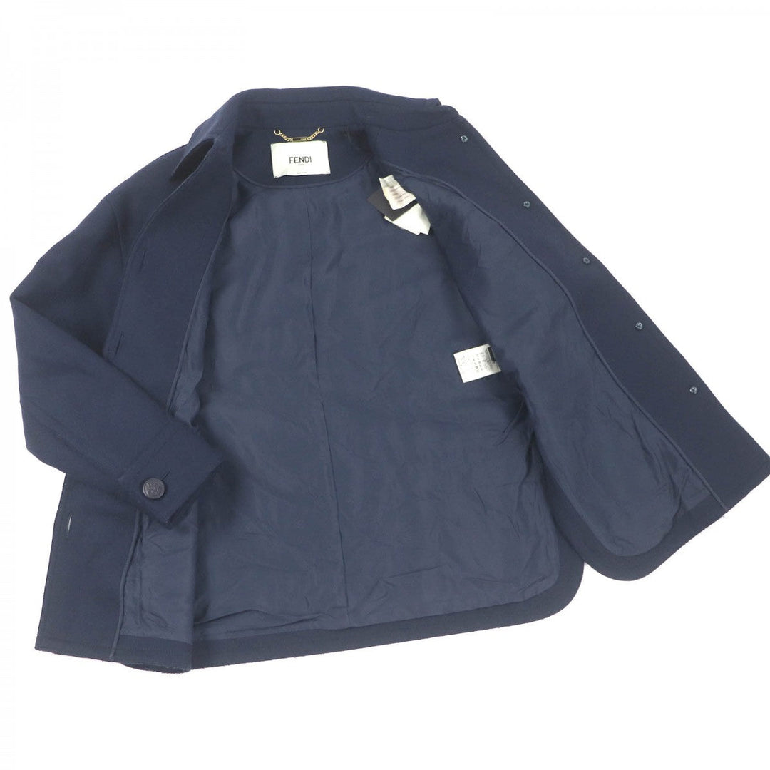 FENDI Jacket FJ7235 Main: 100% wool, Part: Sheepskin, Lining: 100% rayon Navy mens 38 Used Authentic