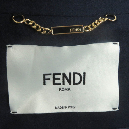 FENDI Jacket FJ7235 Main: 100% wool, Part: Sheepskin, Lining: 100% rayon Navy mens 38 Used Authentic