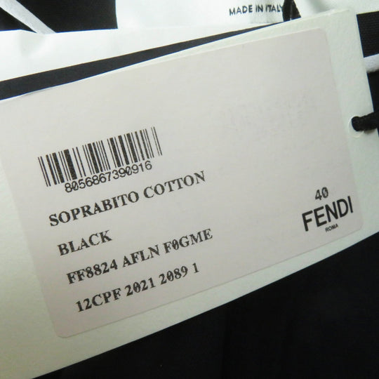 FENDI trench coat FF8824 Outer: 65% polyester, Outer: 35% cotton, Leather part: sheepskin, Lining: 100% rayon, Part: 100% rayon black Women 40 Used Authentic