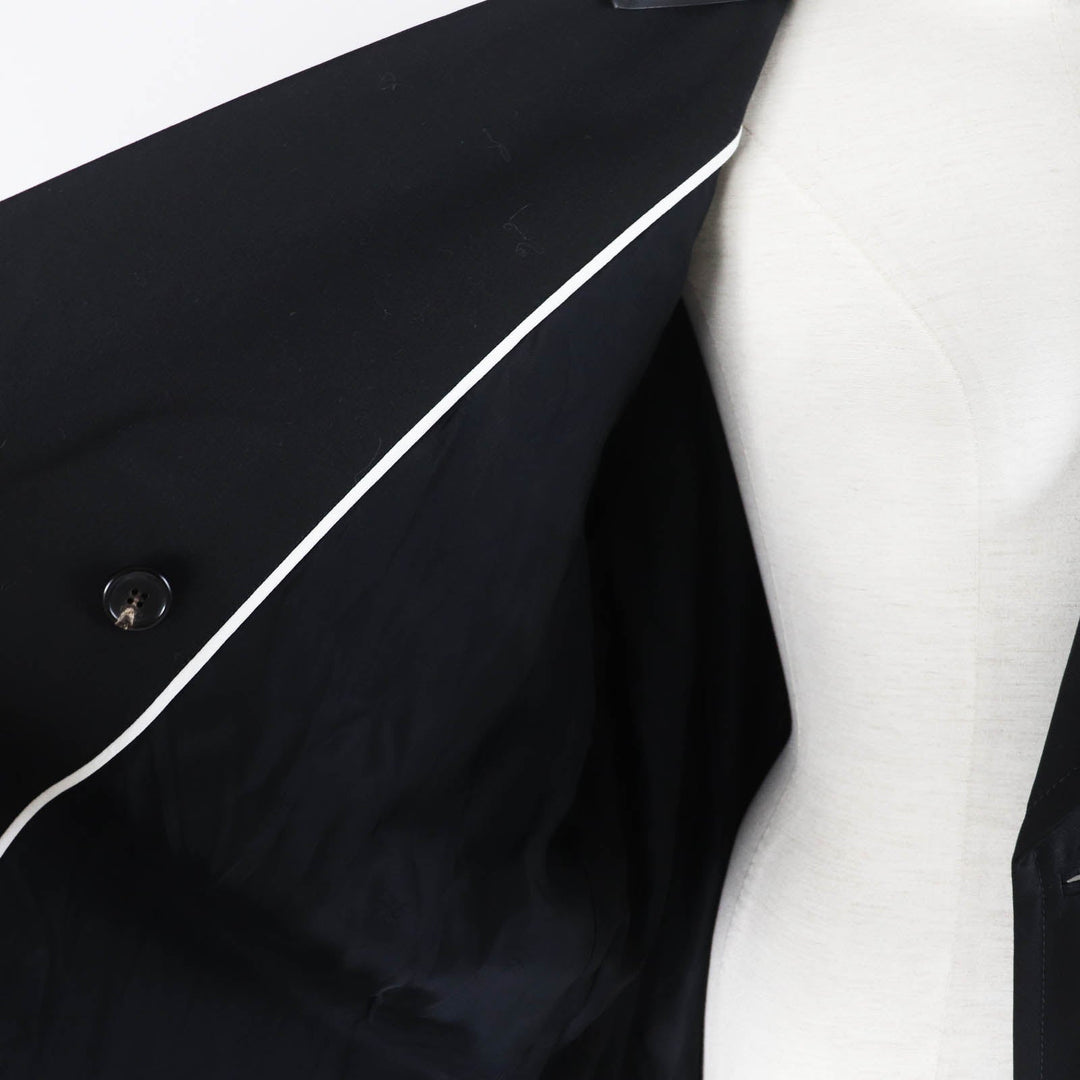 FENDI trench coat FF8824 Outer: 65% polyester, Outer: 35% cotton, Leather part: sheepskin, Lining: 100% rayon, Part: 100% rayon black Women 40 Used Authentic