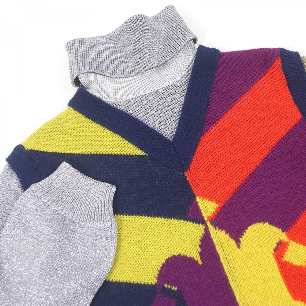 GUCCI sweater 724770 Main: 100% wool, part: 79% rayon, part: 21% polyester, part: 97% wool, part: 2% nylon multicolor mens S Used Authentic