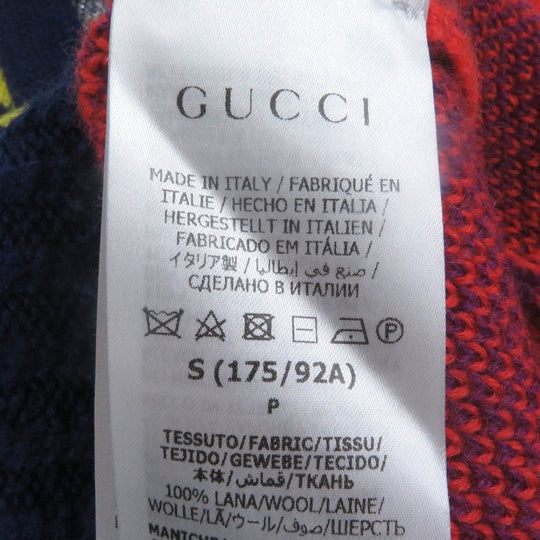 GUCCI sweater 724770 Main: 100% wool, part: 79% rayon, part: 21% polyester, part: 97% wool, part: 2% nylon multicolor mens S Used Authentic