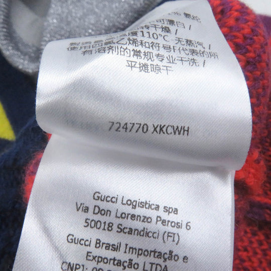 GUCCI sweater 724770 Main: 100% wool, part: 79% rayon, part: 21% polyester, part: 97% wool, part: 2% nylon multicolor mens S Used Authentic
