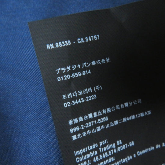 PRADA coat P629DI Outer: 100% virgin wool, Lining: 86% rayon, Lining: 34% silk, Part: 100% polyester Navy Women 38 Used Authentic