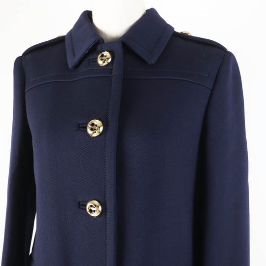 PRADA coat P629DI Outer: 100% virgin wool, Lining: 86% rayon, Lining: 34% silk, Part: 100% polyester Navy Women 38 Used Authentic