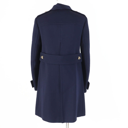 PRADA coat P629DI Outer: 100% virgin wool, Lining: 86% rayon, Lining: 34% silk, Part: 100% polyester Navy Women 38 Used Authentic