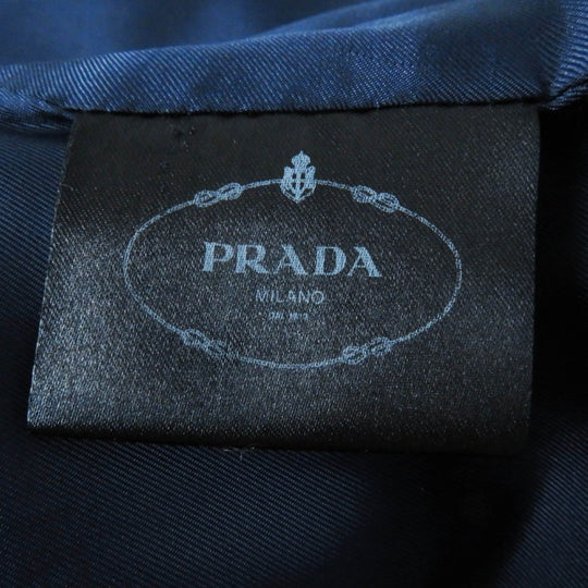 PRADA coat P629DI Outer: 100% virgin wool, Lining: 86% rayon, Lining: 34% silk, Part: 100% polyester Navy Women 38 Used Authentic