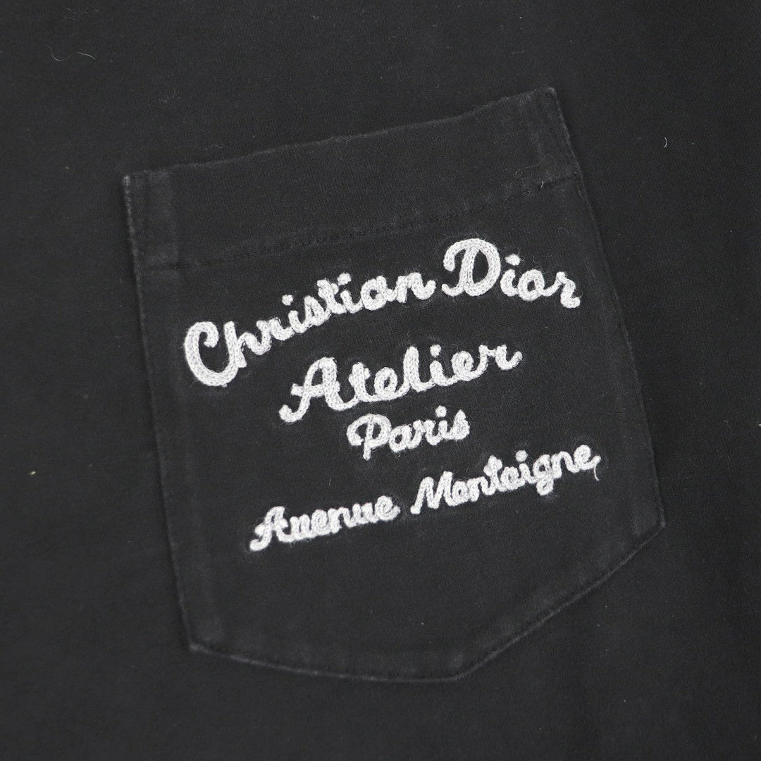 Dior HOMME Short sleeve T-shirt 293J645A0677 Main: 100% cotton, Part: 100% acrylic black mens XL Used Authentic