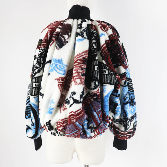 LOUIS VUITTON Jacket Outer: 99% polyester, Outer: 1% rayon, Lining: 96% polyester, Lining: 2% rayon, Lining: 2% cupra Multi Fornasetti Women 32 Used Authentic