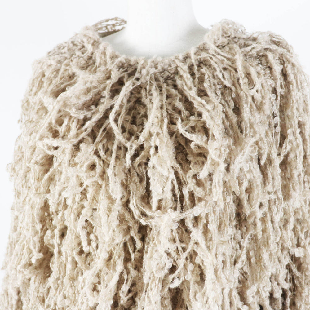 Christian Dior knit 254S59AM420 Outer: 54% mohair, Outer: 36% cashmere, Outer: 10% silk, Part: 100% wool beige Women 40 Used Authentic