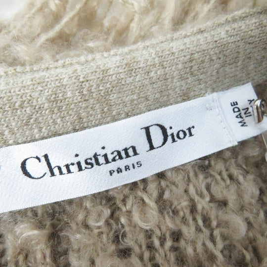Christian Dior knit 254S59AM420 Outer: 54% mohair, Outer: 36% cashmere, Outer: 10% silk, Part: 100% wool beige Women 40 Used Authentic