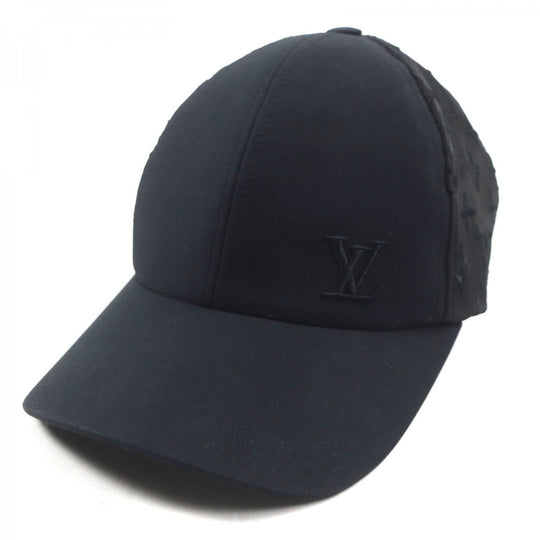 LOUIS VUITTON cap M77114 cotton black newsboy monogram mesh