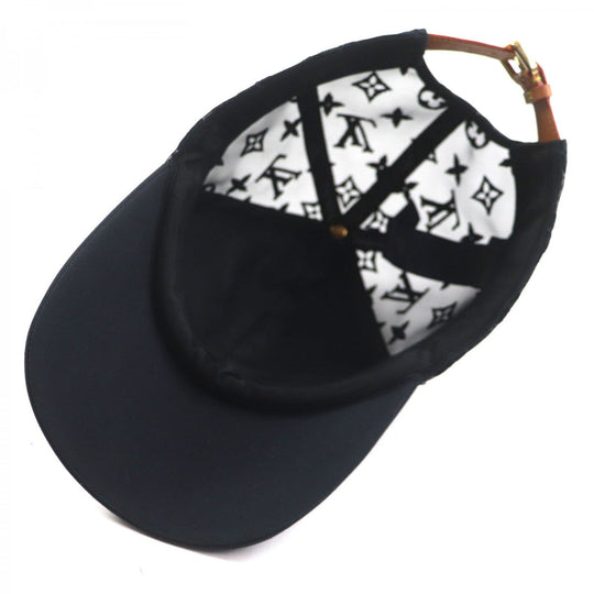 LOUIS VUITTON cap M77114 cotton black newsboy monogram mesh