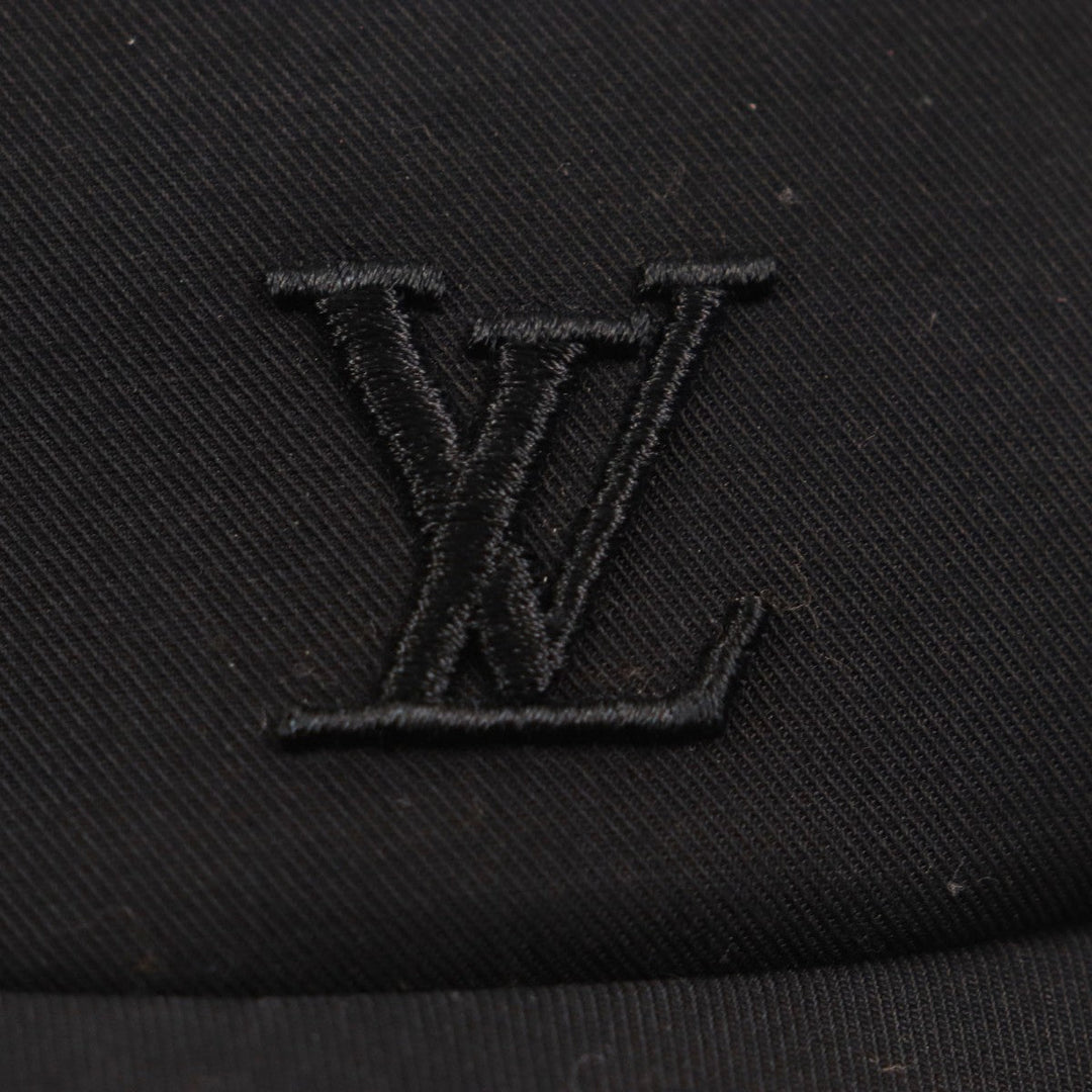 LOUIS VUITTON cap M77114 cotton black newsboy monogram mesh