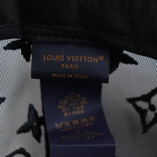 LOUIS VUITTON cap M77114 cotton black newsboy monogram mesh