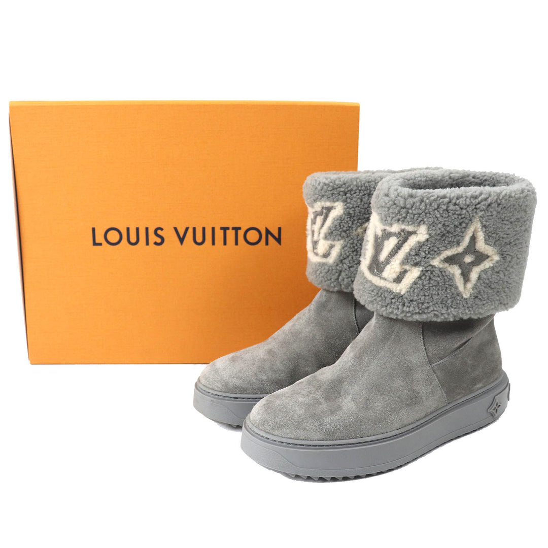 LOUIS VUITTON short boots Main: Mouton gray snowdrop line Women 38 Used Authentic