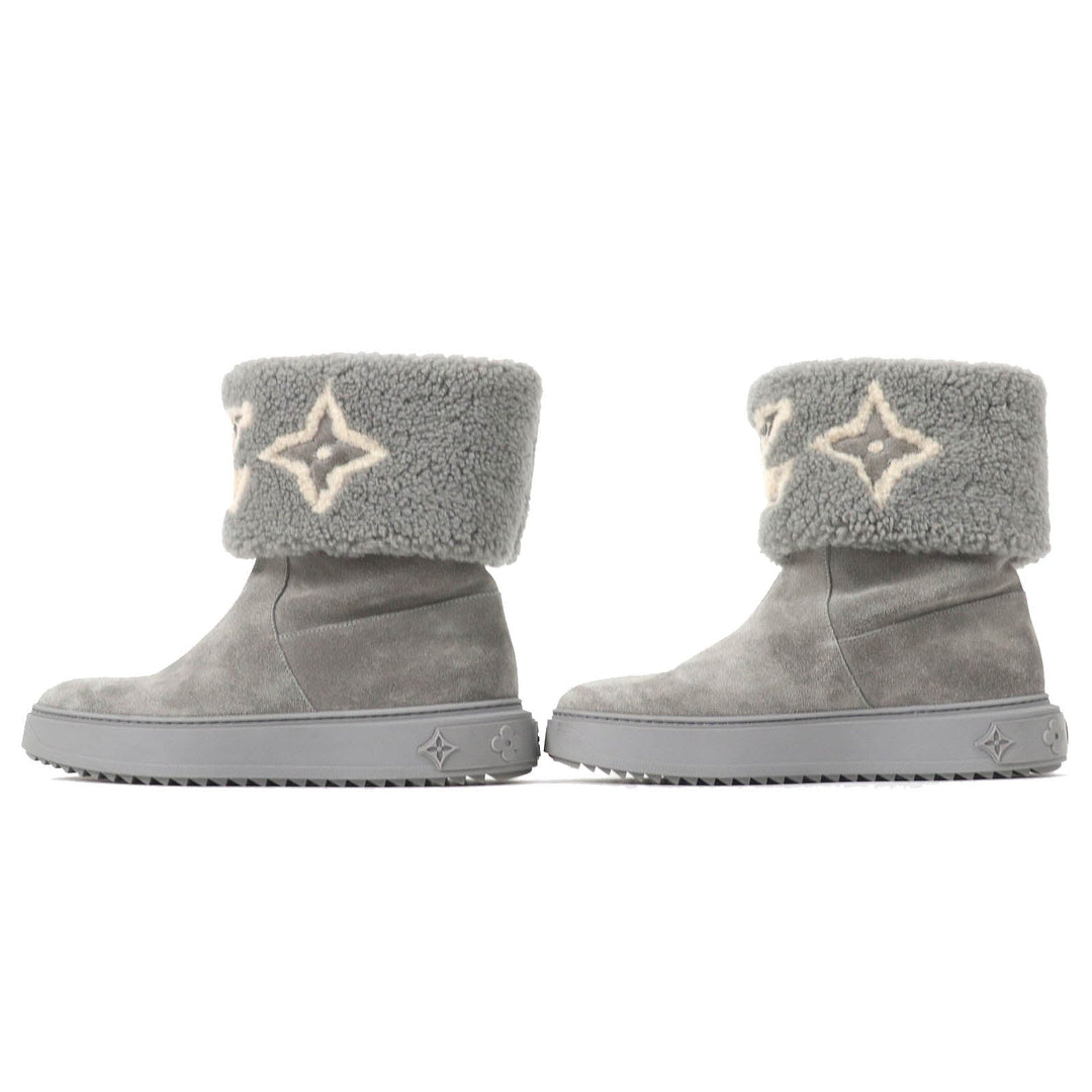 LOUIS VUITTON short boots Main: Mouton gray snowdrop line Women 38 Used Authentic