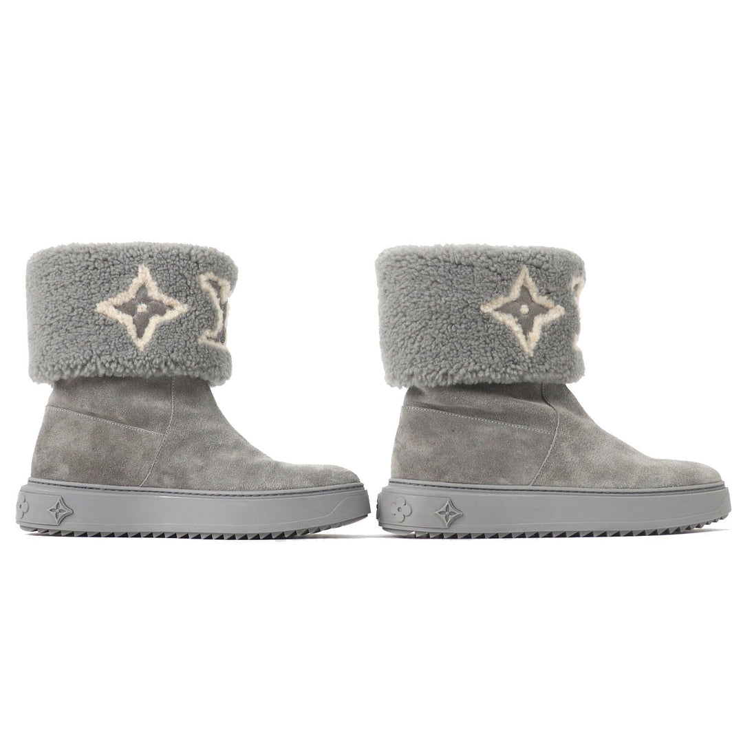 LOUIS VUITTON short boots Main: Mouton gray snowdrop line Women 38 Used Authentic