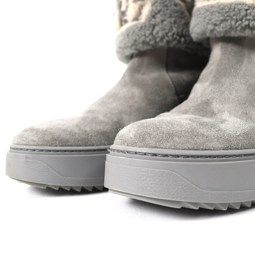 LOUIS VUITTON short boots Main: Mouton gray snowdrop line Women 38 Used Authentic