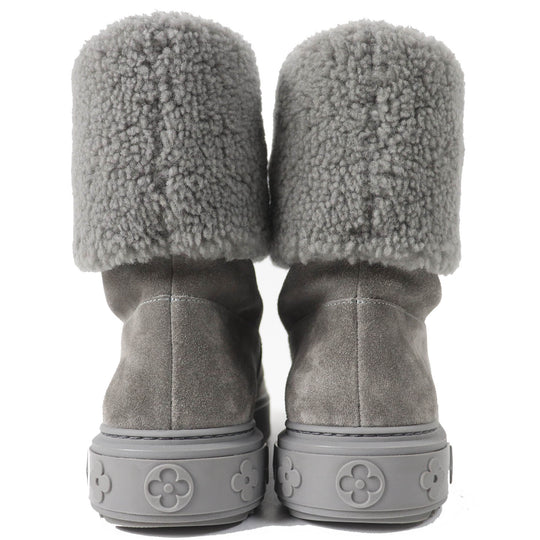 LOUIS VUITTON short boots Main: Mouton gray snowdrop line Women 38 Used Authentic