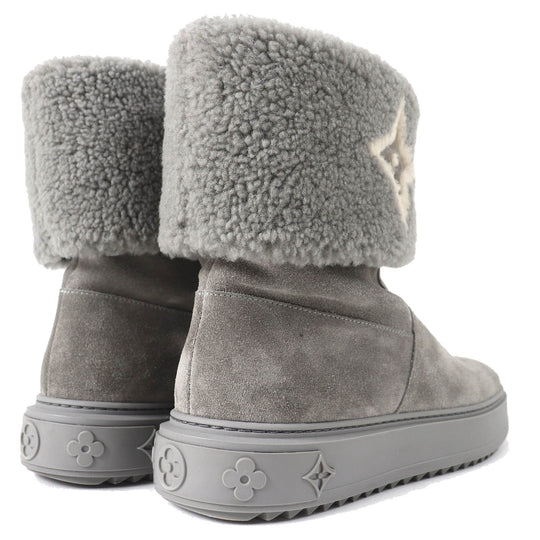LOUIS VUITTON short boots Main: Mouton gray snowdrop line Women 38 Used Authentic