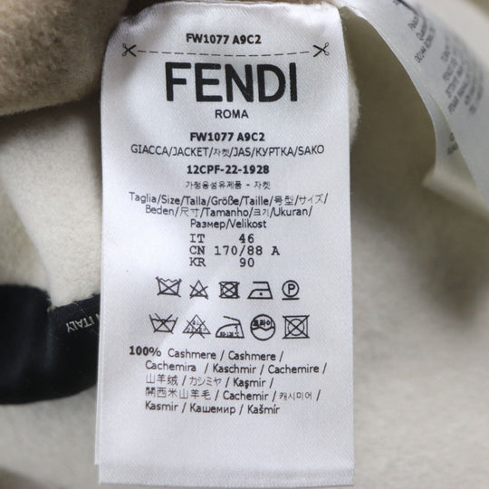 FENDI Jacket FW1077 Main: 100% cashmere Beige Ivory mens 46 Used Authentic