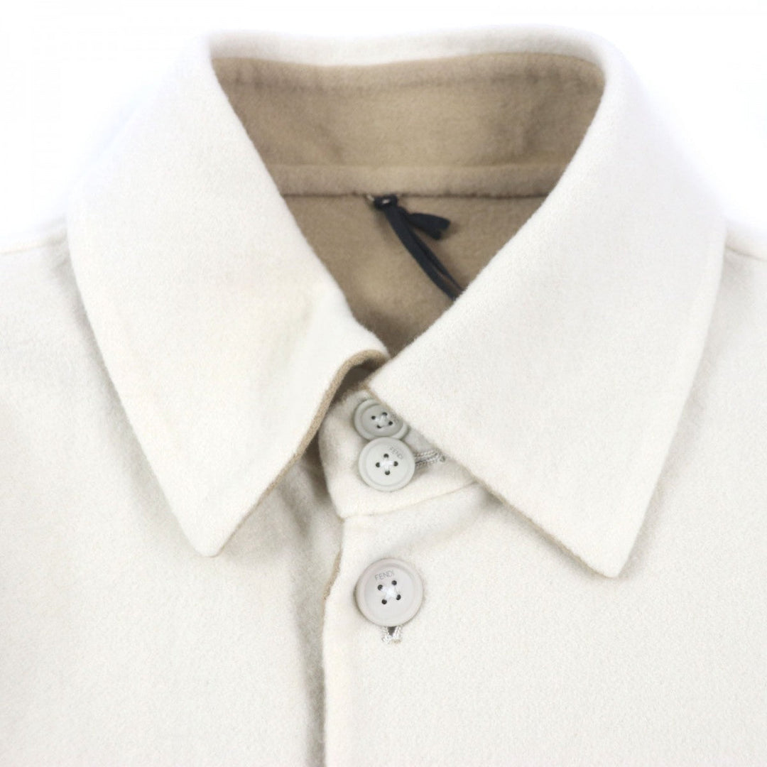 FENDI Jacket FW1077 Main: 100% cashmere Beige Ivory mens 46 Used Authentic