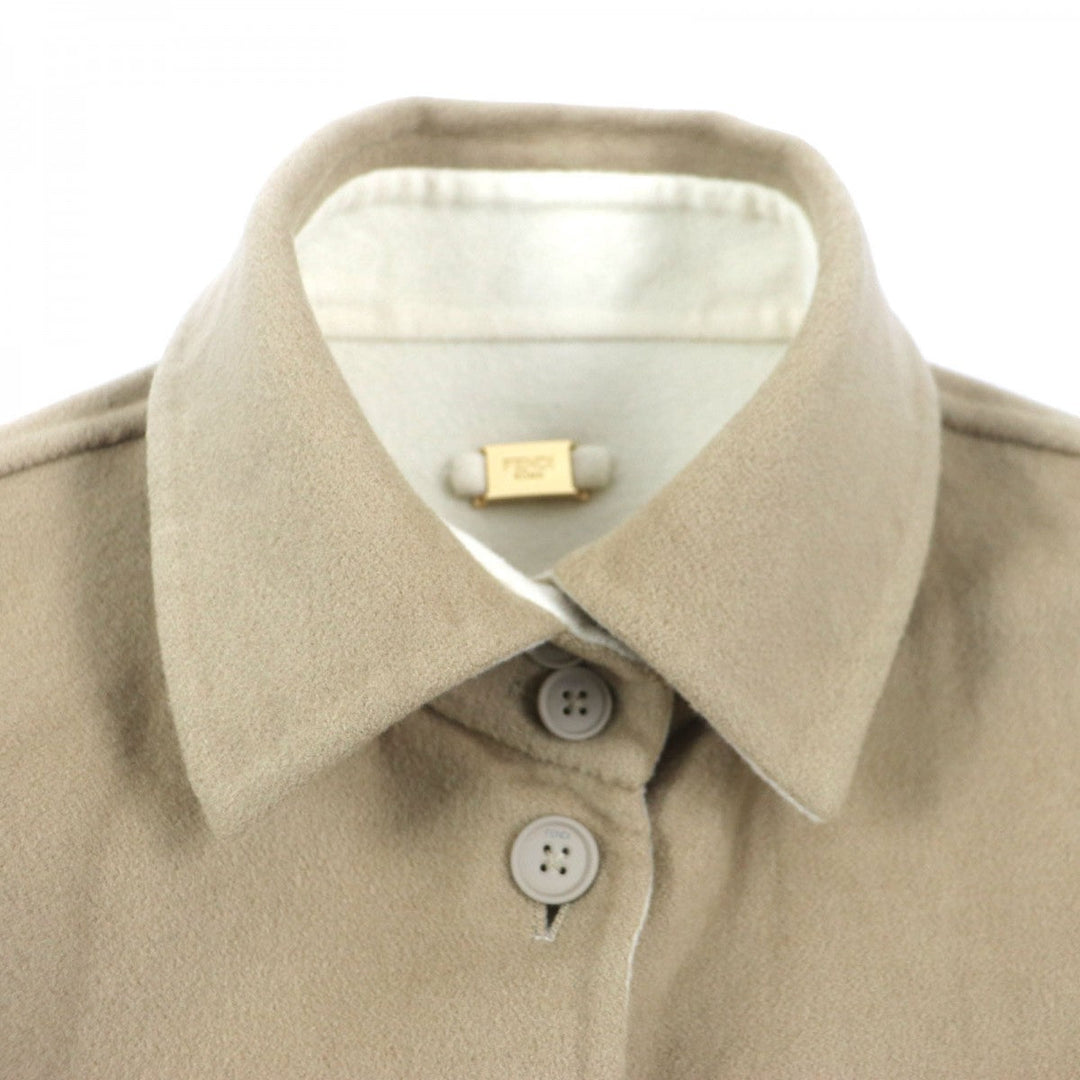 FENDI Jacket FW1077 Main: 100% cashmere Beige Ivory mens 46 Used Authentic