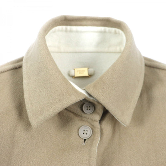 FENDI Jacket FW1077 Main: 100% cashmere Beige Ivory mens 46 Used Authentic