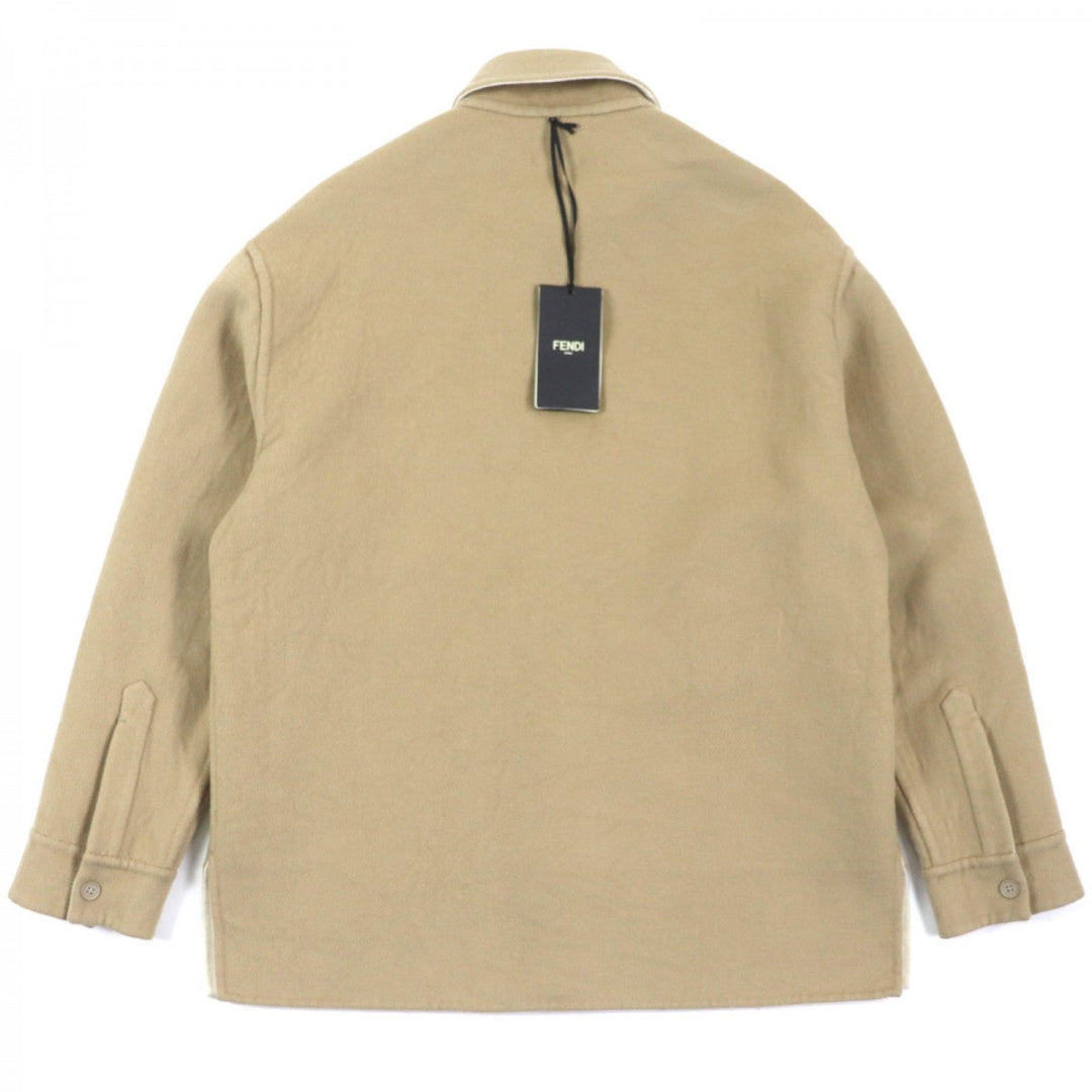 FENDI Jacket FW1077 Main: 100% cashmere Beige Ivory mens 46 Used Authentic