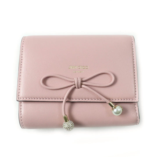 JIMMY CHOO Tri-fold wallet Main: Leather pink MARINDA Women Used Authentic
