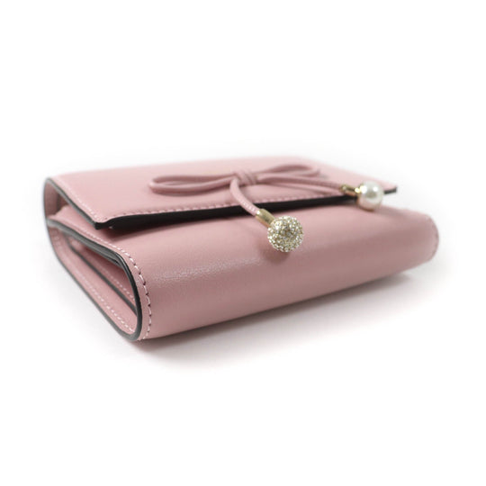 JIMMY CHOO Tri-fold wallet Main: Leather pink MARINDA Women Used Authentic
