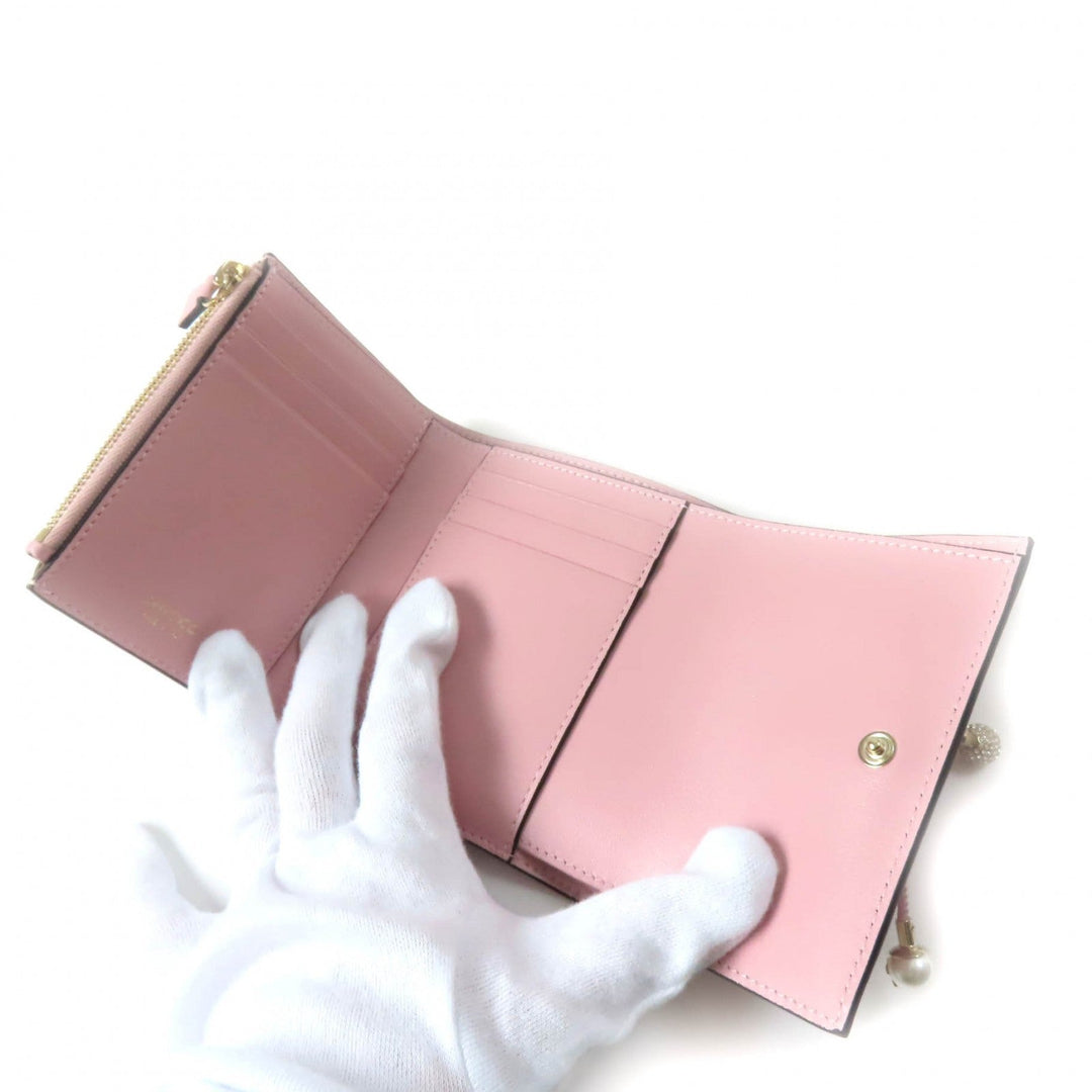 JIMMY CHOO Tri-fold wallet Main: Leather pink MARINDA Women Used Authentic