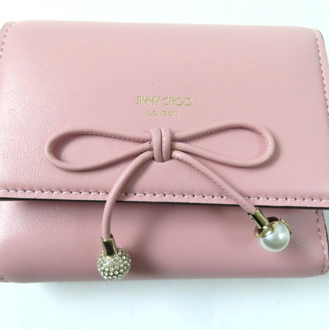 JIMMY CHOO Tri-fold wallet Main: Leather pink MARINDA Women Used Authentic