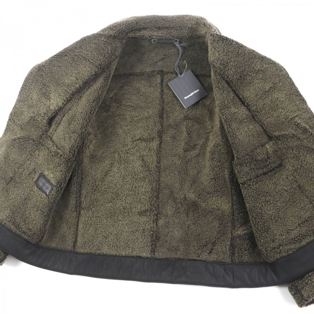 Ermenegildo Zegna Mouton jacket UHPMB Main: 100% lamb leather Dark brown mens 52 Used Authentic