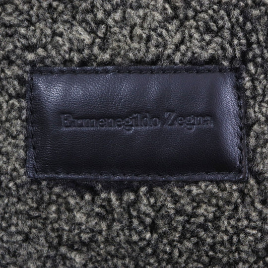 Ermenegildo Zegna Mouton jacket UHPMB Main: 100% lamb leather Dark brown mens 52 Used Authentic