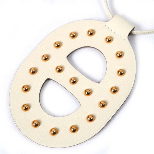 HERMES Necklace Main: Swift Nata Studded Chene Dunkle Women Used Authentic