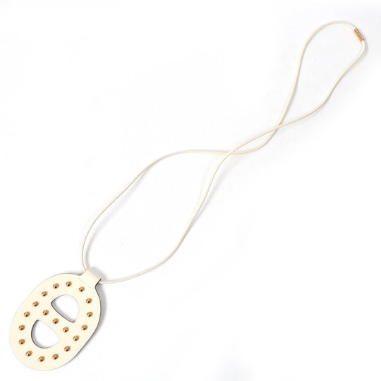 HERMES Necklace Main: Swift Nata Studded Chene Dunkle Women Used Authentic