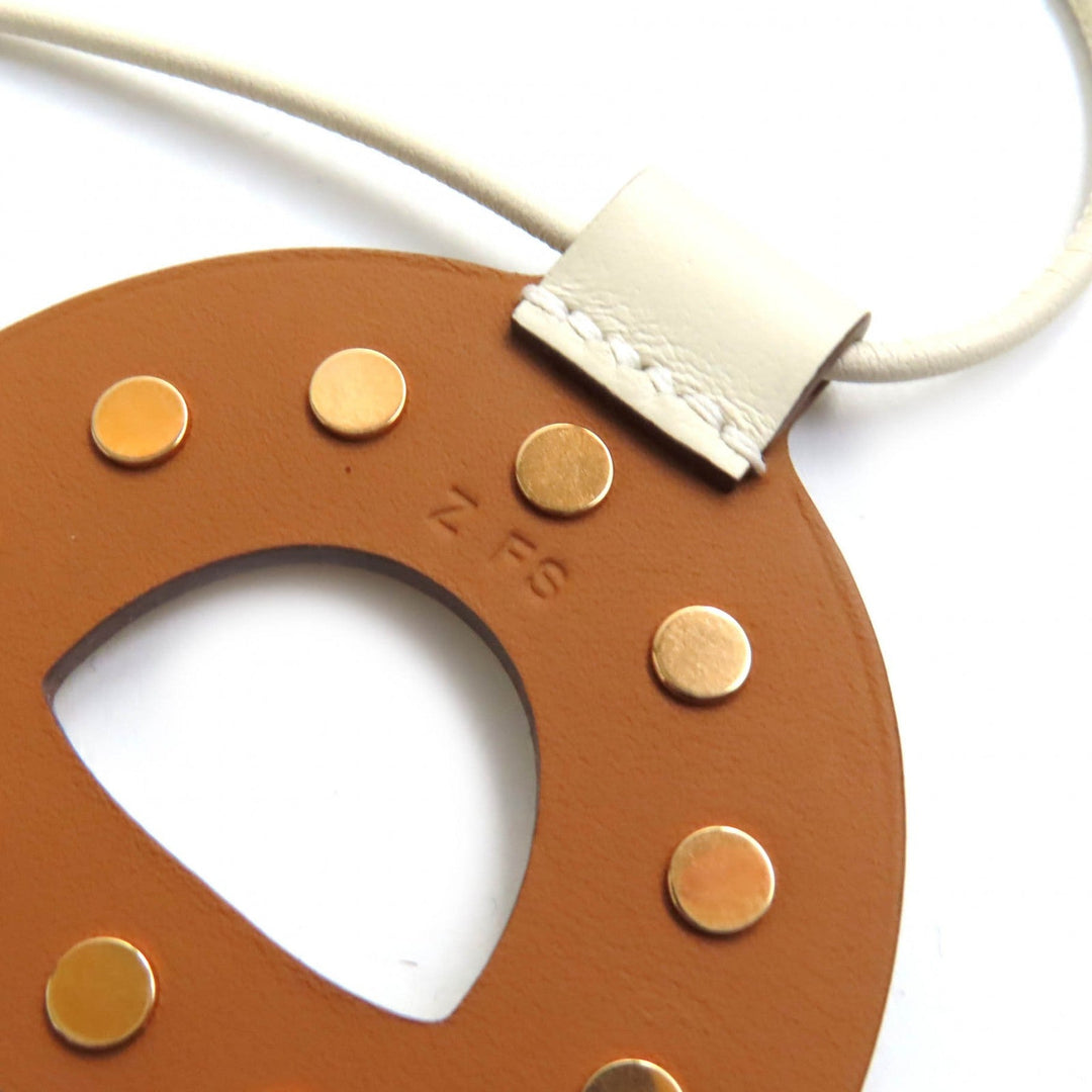 HERMES Necklace Main: Swift Nata Studded Chene Dunkle Women Used Authentic