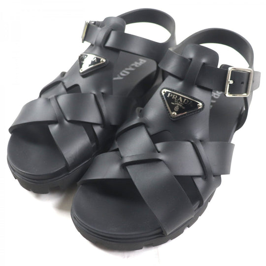 PRADA Sandals 2X3118 Main: Rubber black mens 6.5 Used Authentic
