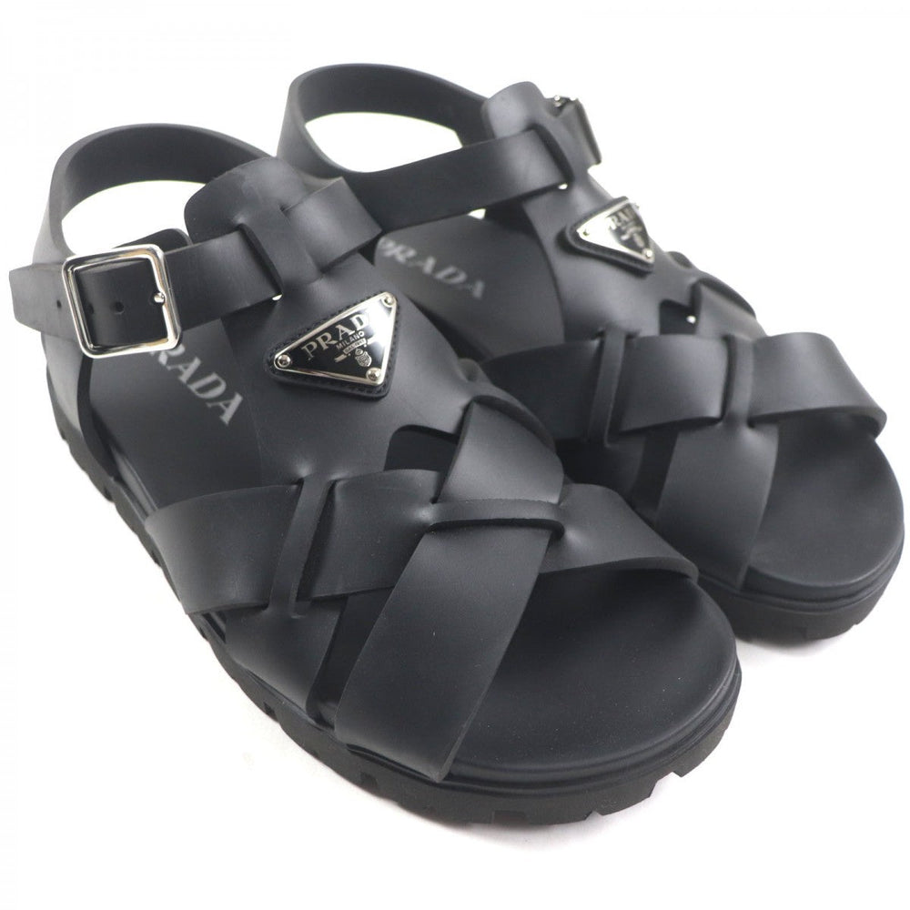 PRADA Sandals 2X3118 Main: Rubber black mens 6.5 Used Authentic