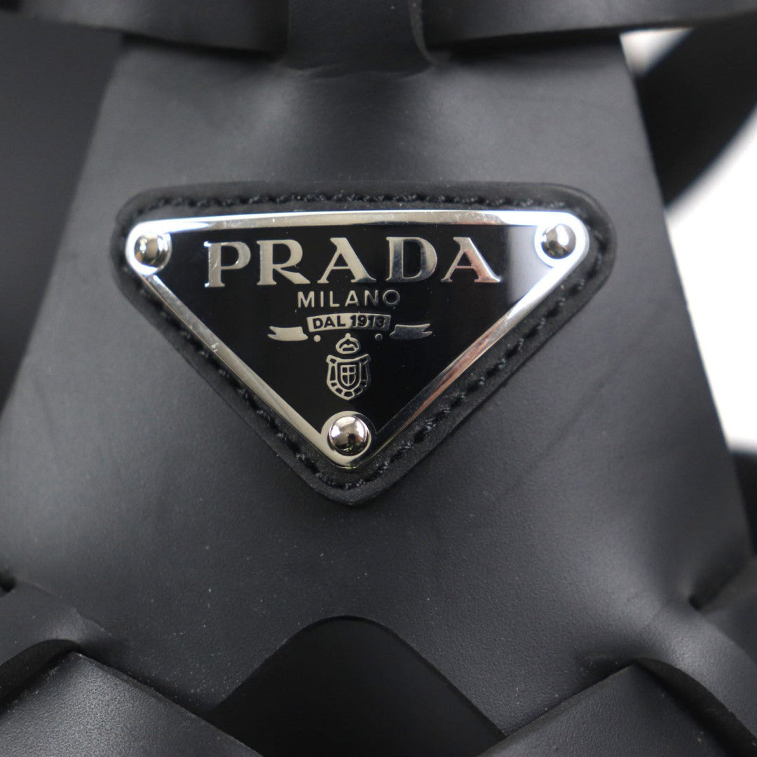PRADA Sandals 2X3118 Main: Rubber black mens 6.5 Used Authentic