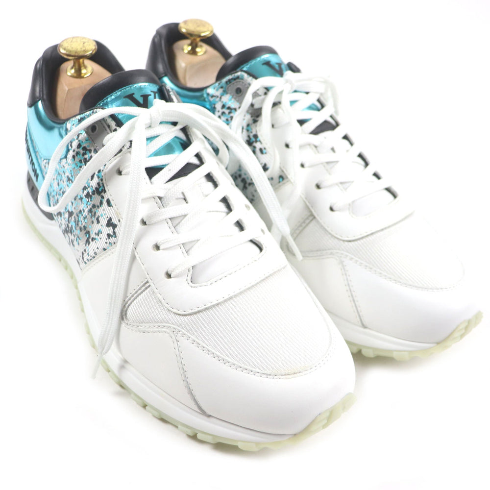 LOUIS VUITTON Low cut sneakers Main: Leather, Main: Nylon White Metal Blue Runaway line mens 6.5 Used Authentic