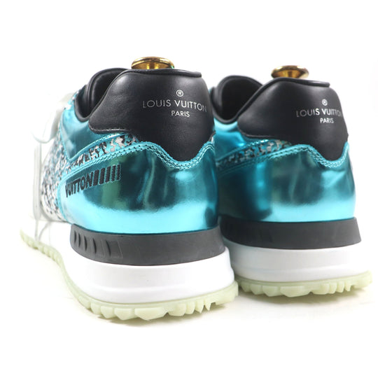 LOUIS VUITTON Low cut sneakers Main: Leather, Main: Nylon White Metal Blue Runaway line mens 6.5 Used Authentic
