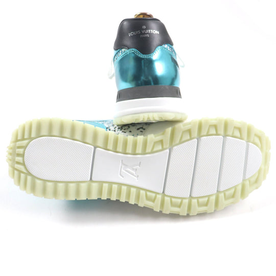 LOUIS VUITTON Low cut sneakers Main: Leather, Main: Nylon White Metal Blue Runaway line mens 6.5 Used Authentic