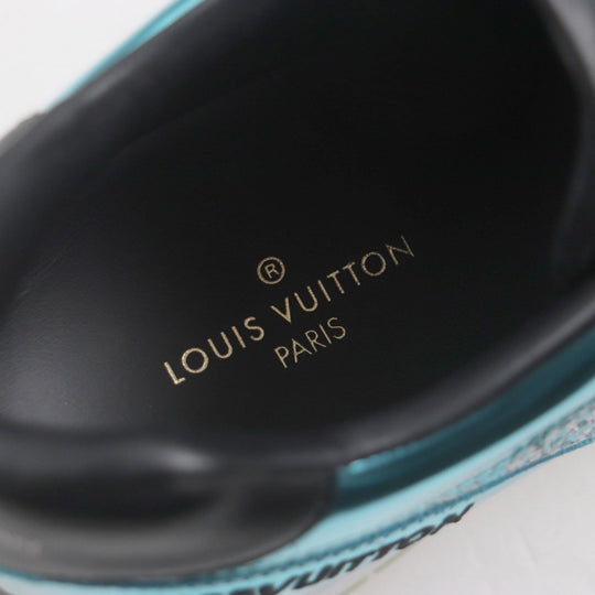 LOUIS VUITTON Low cut sneakers Main: Leather, Main: Nylon White Metal Blue Runaway line mens 6.5 Used Authentic
