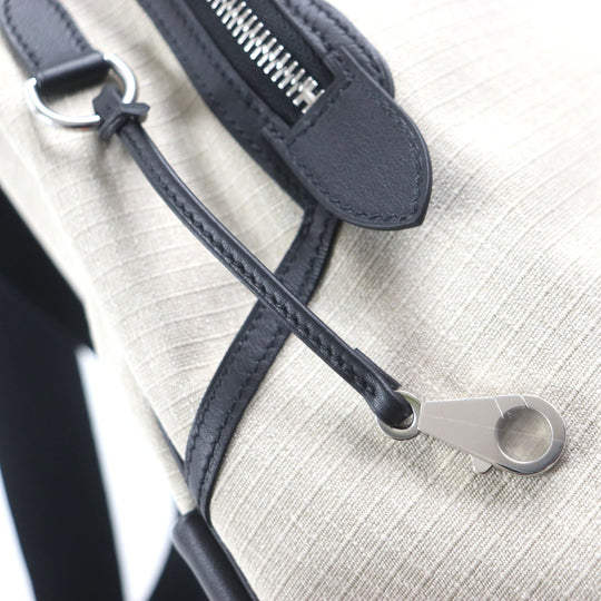 HERMES Backpack Main: Toile Bivaque, Main: Voss Swift Ficelle Black Sac Add Slicked Back mens Used Authentic