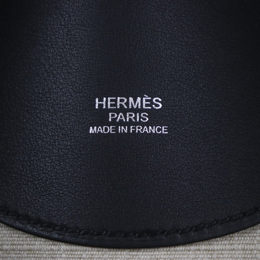 HERMES Backpack Main: Toile Bivaque, Main: Voss Swift Ficelle Black Sac Add Slicked Back mens Used Authentic